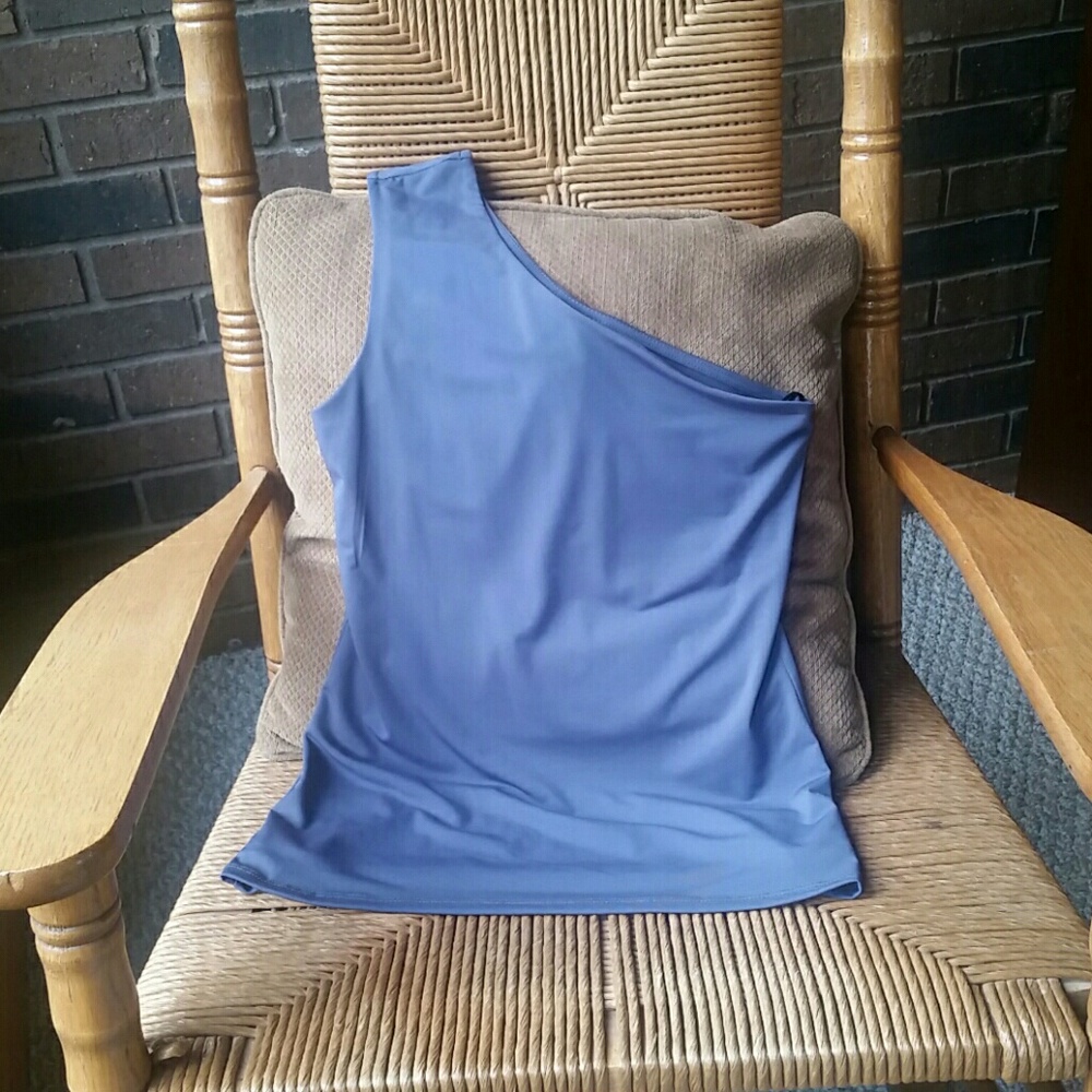 Bobeau, one shoulder gray top, size XS